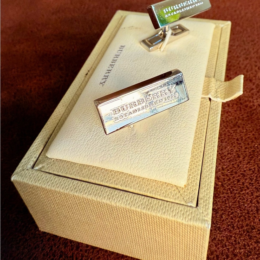 Burberry Silver Logo Cufflinks
